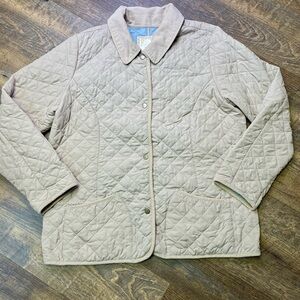 Vintage Y2k Old Navy Quilted Jacket Beige Collar Barn Chore Women’s XXL